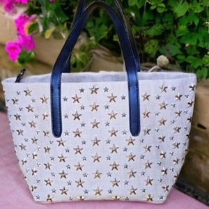 JIMMY CHOO Stars Stud Canvas Tote